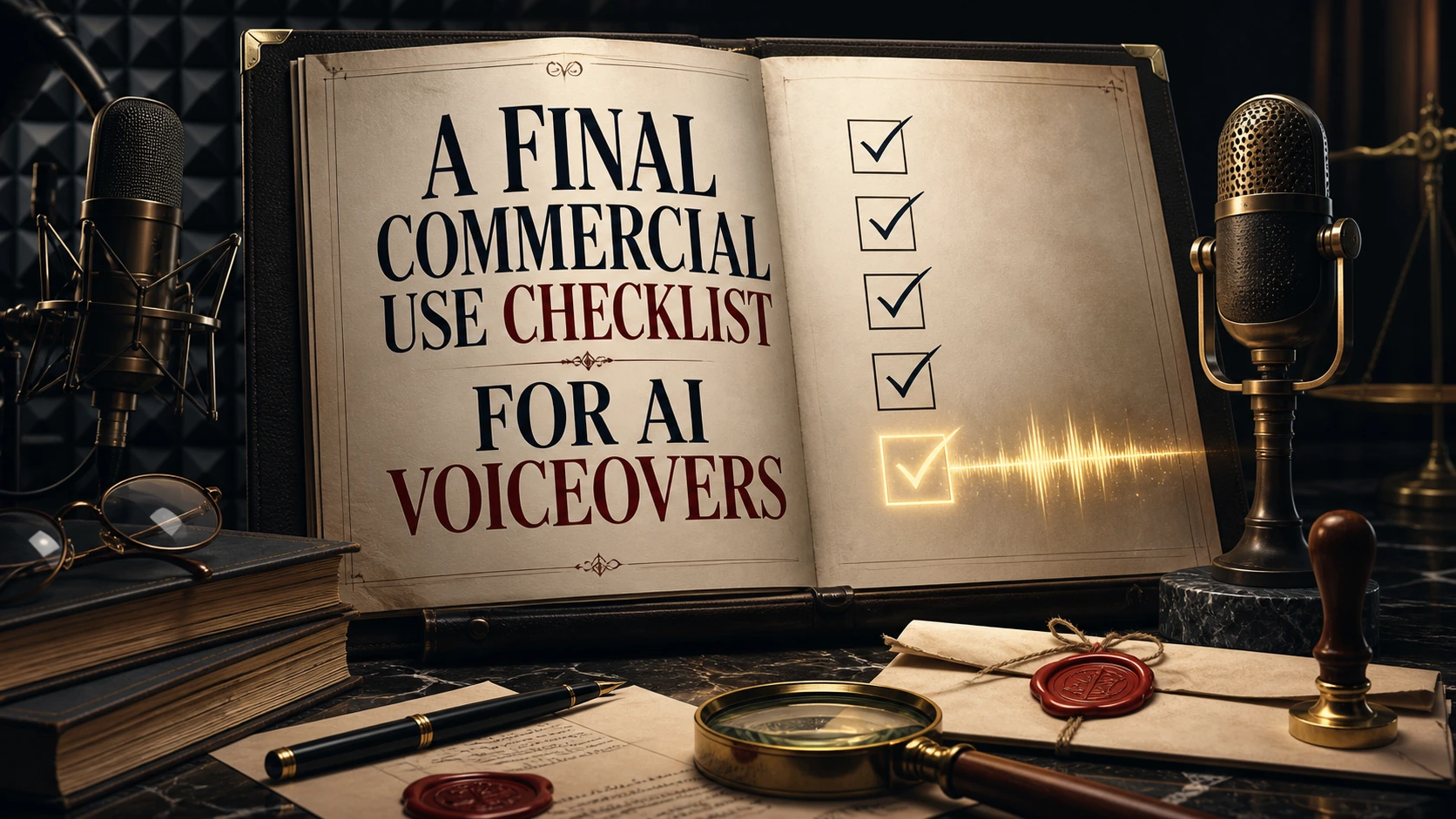 A Final Commercial-Use Checklist for AI Voiceovers — TtsPlus guide illustration