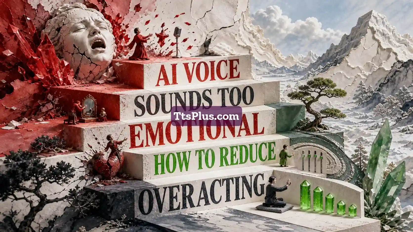 AI Voice Sounds Too Emotional: How to Reduce Overacting — TtsPlus guide illustration
