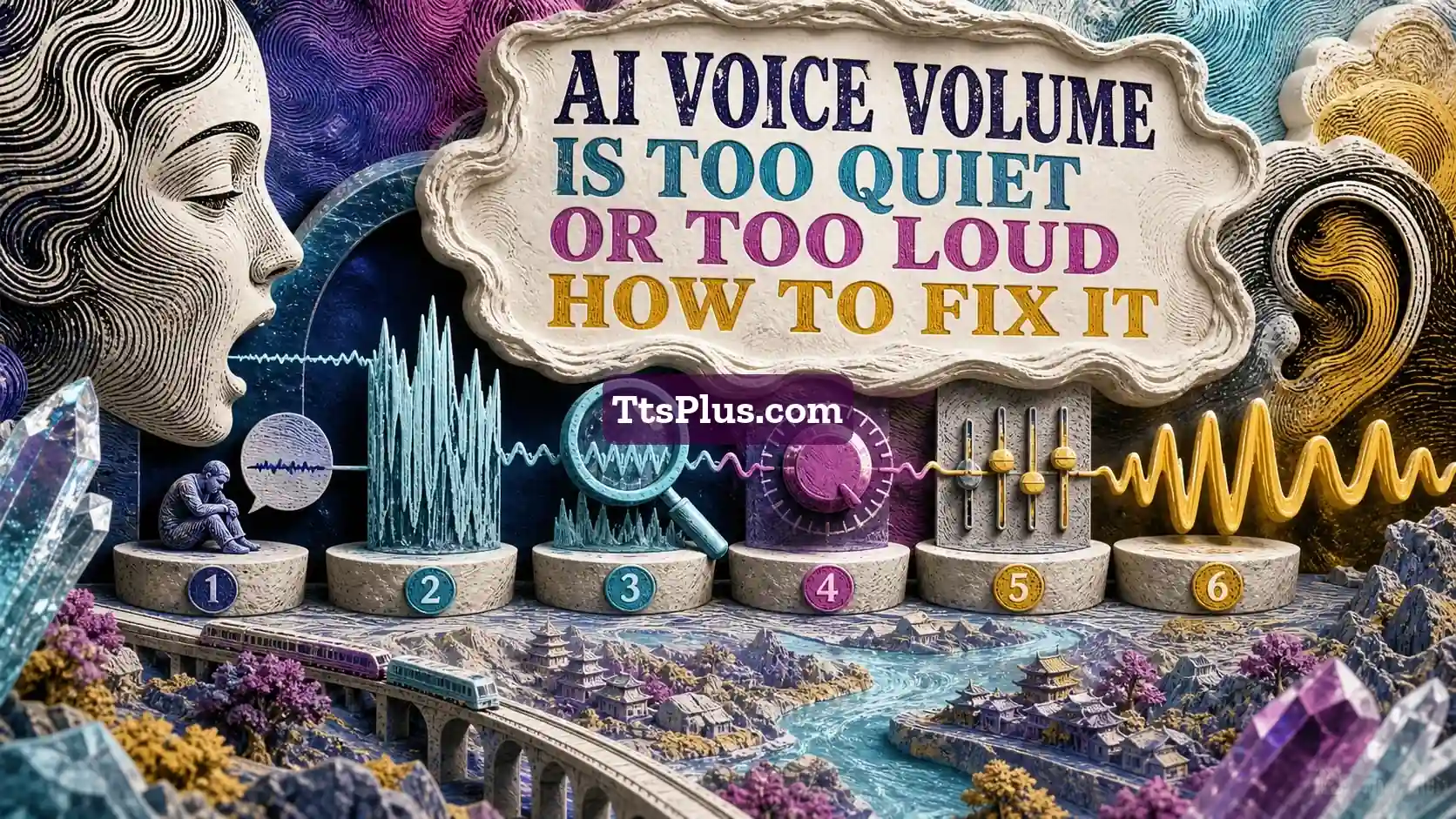 AI Voice Volume Is Too Quiet or Too Loud: How to Fix It — TtsPlus guide illustration