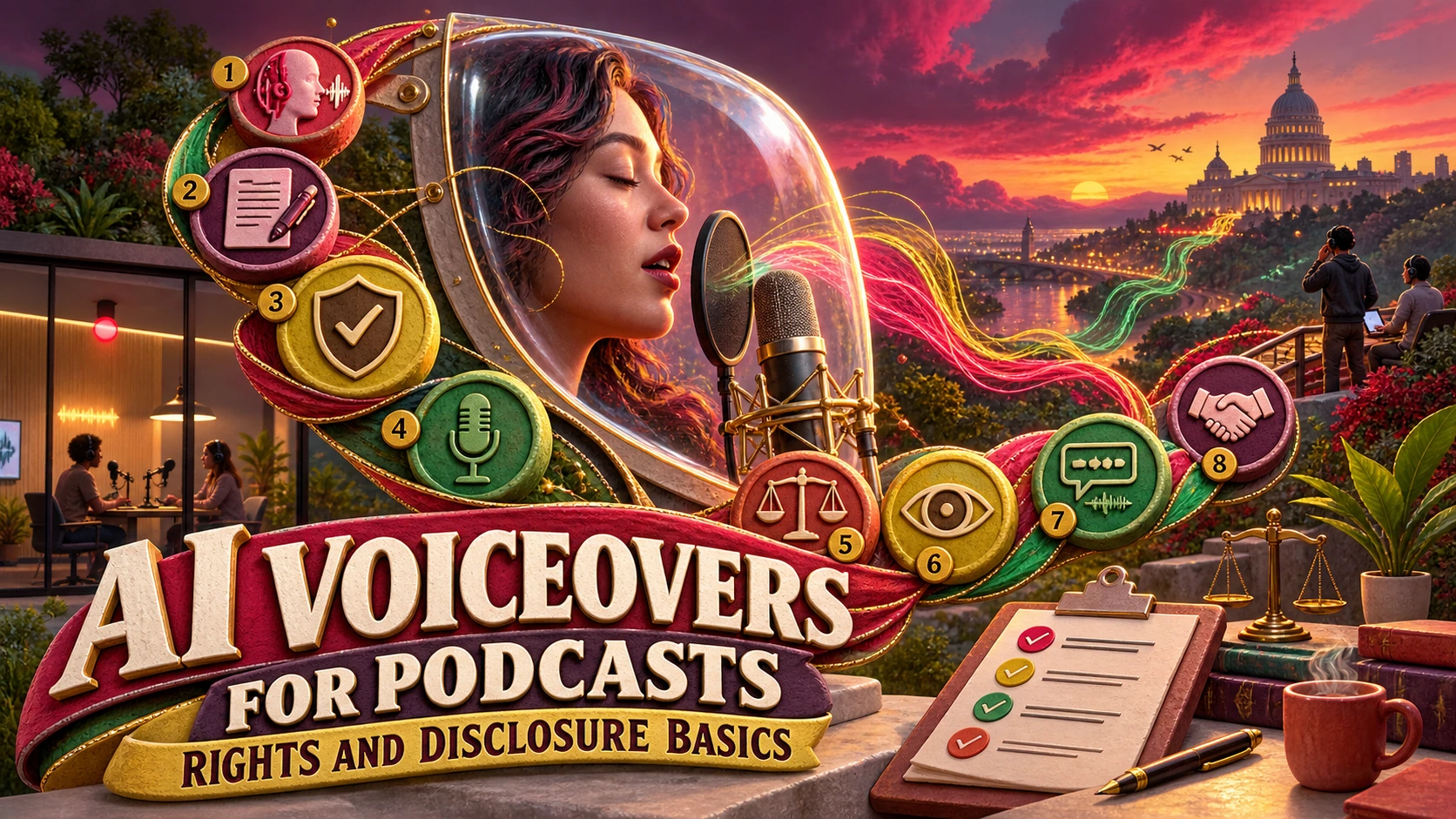 AI Voiceovers for Podcasts: Rights and Disclosure Basics — TtsPlus guide illustration