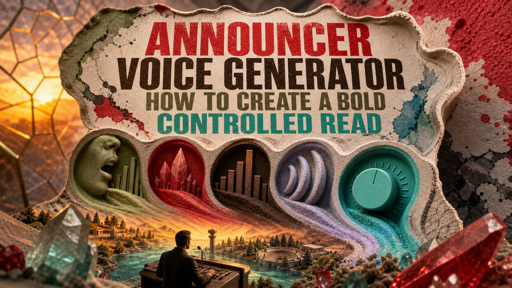 Announcer Voice Generator: How to Create a Bold, Controlled Read — TtsPlus guide illustration