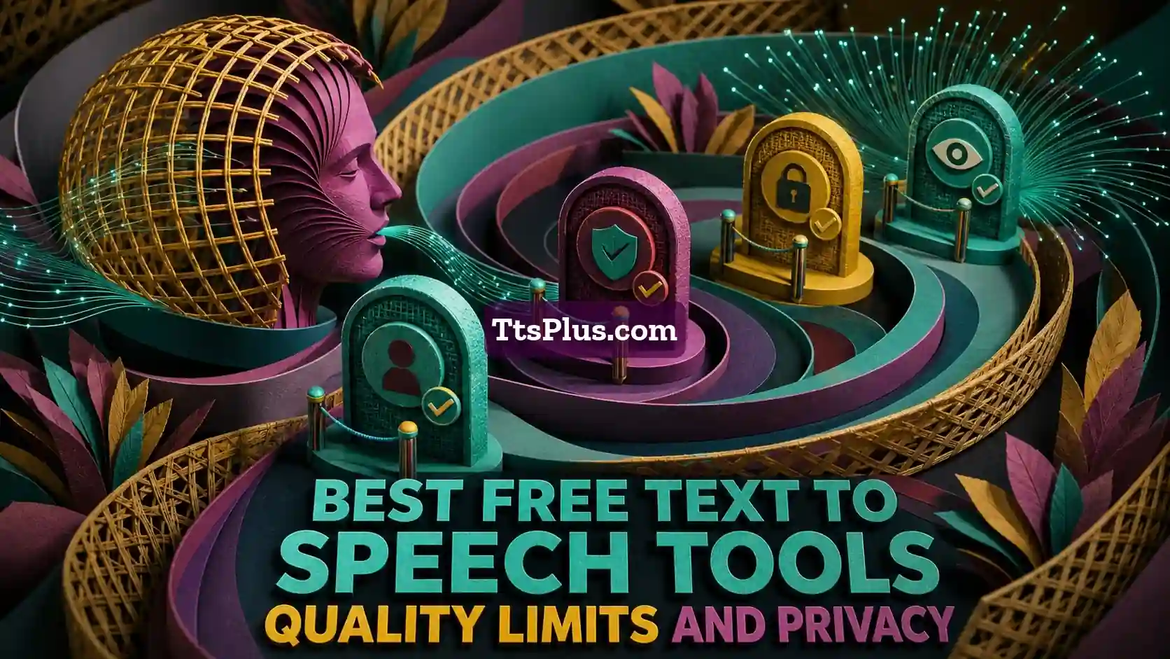 Best Free Text to Speech Tools: Quality, Limits and Privacy — TtsPlus guide illustration
