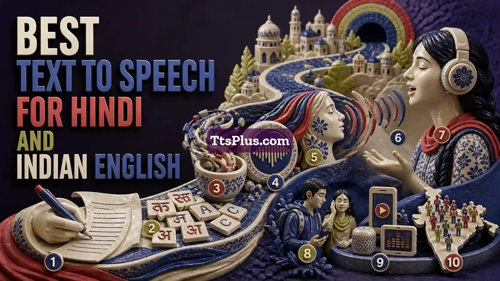 Best Text to Speech for Hindi and Indian English — TtsPlus guide illustration