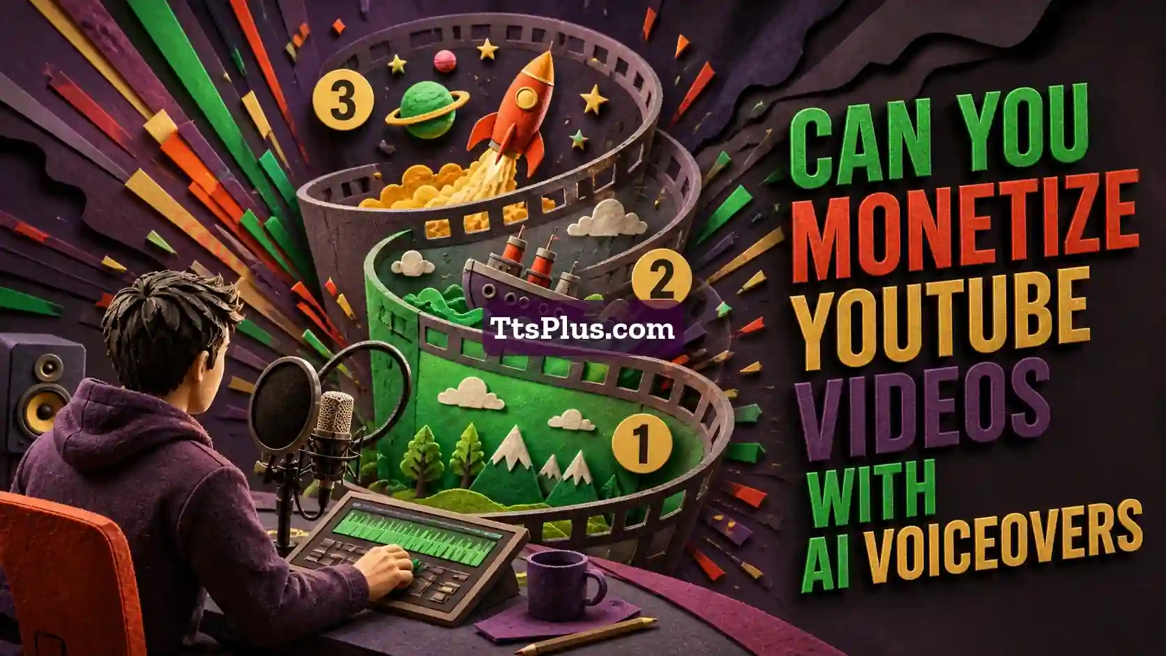 Can You Monetize YouTube Videos with AI Voiceovers? — TtsPlus guide illustration