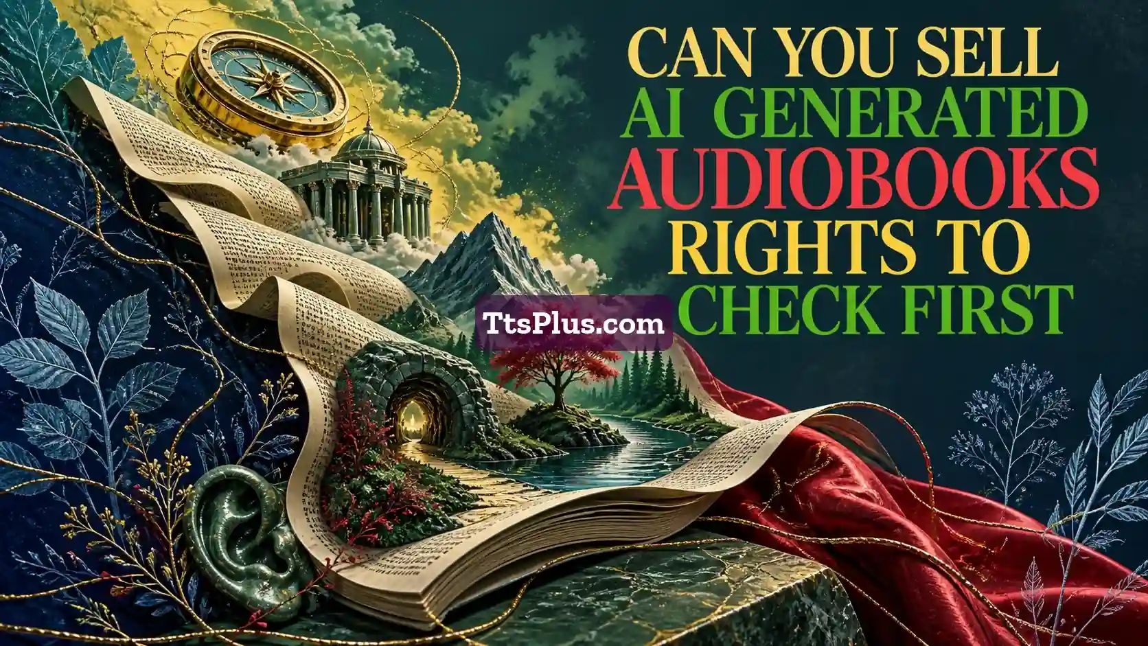 Can You Sell AI-Generated Audiobooks? Rights to Check First — TtsPlus guide illustration