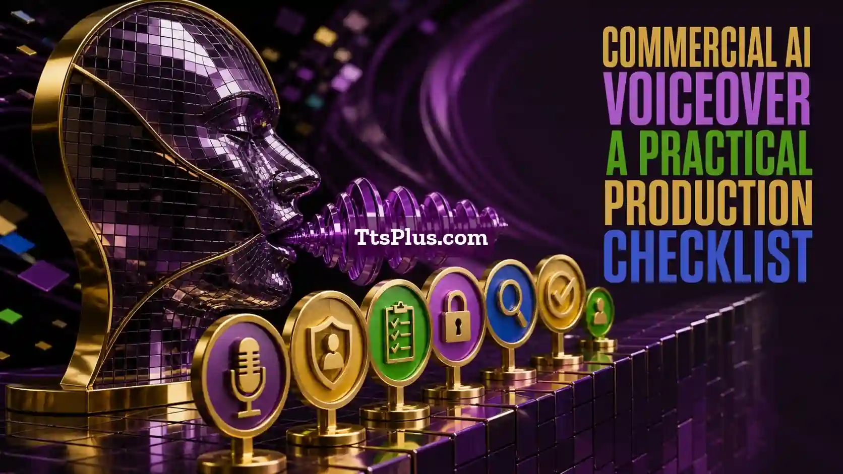 Commercial AI Voiceover: A Practical Production Checklist — TtsPlus guide illustration