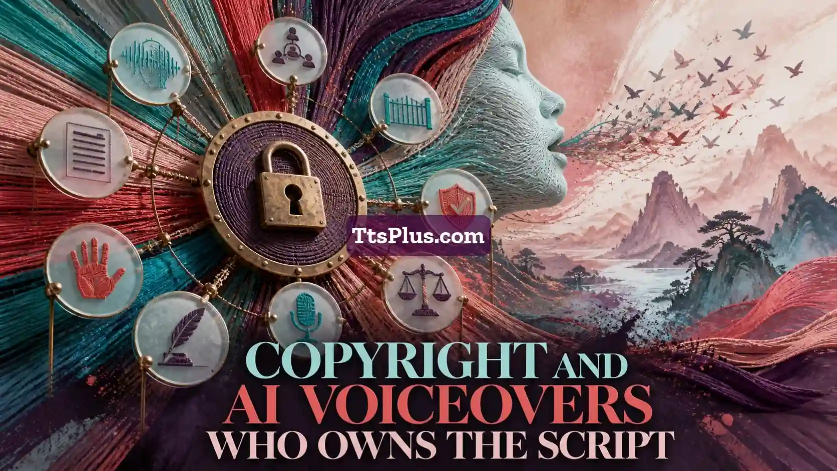 Copyright and AI Voiceovers: Who Owns the Script? — TtsPlus guide illustration