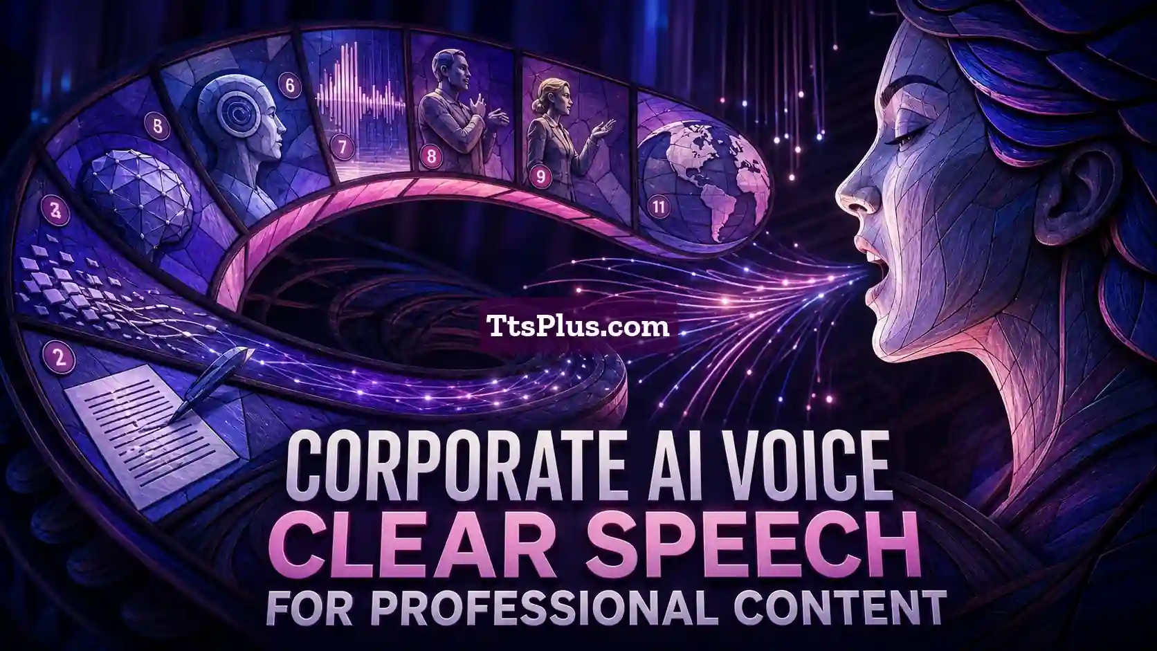 Corporate AI Voice: Clear Speech for Professional Content — TtsPlus guide illustration