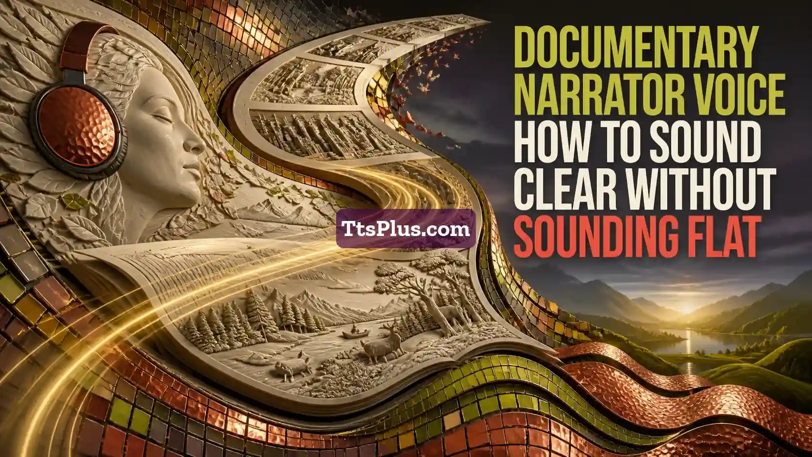 Documentary Narrator Voice: How to Sound Clear Without Sounding Flat — TtsPlus guide illustration