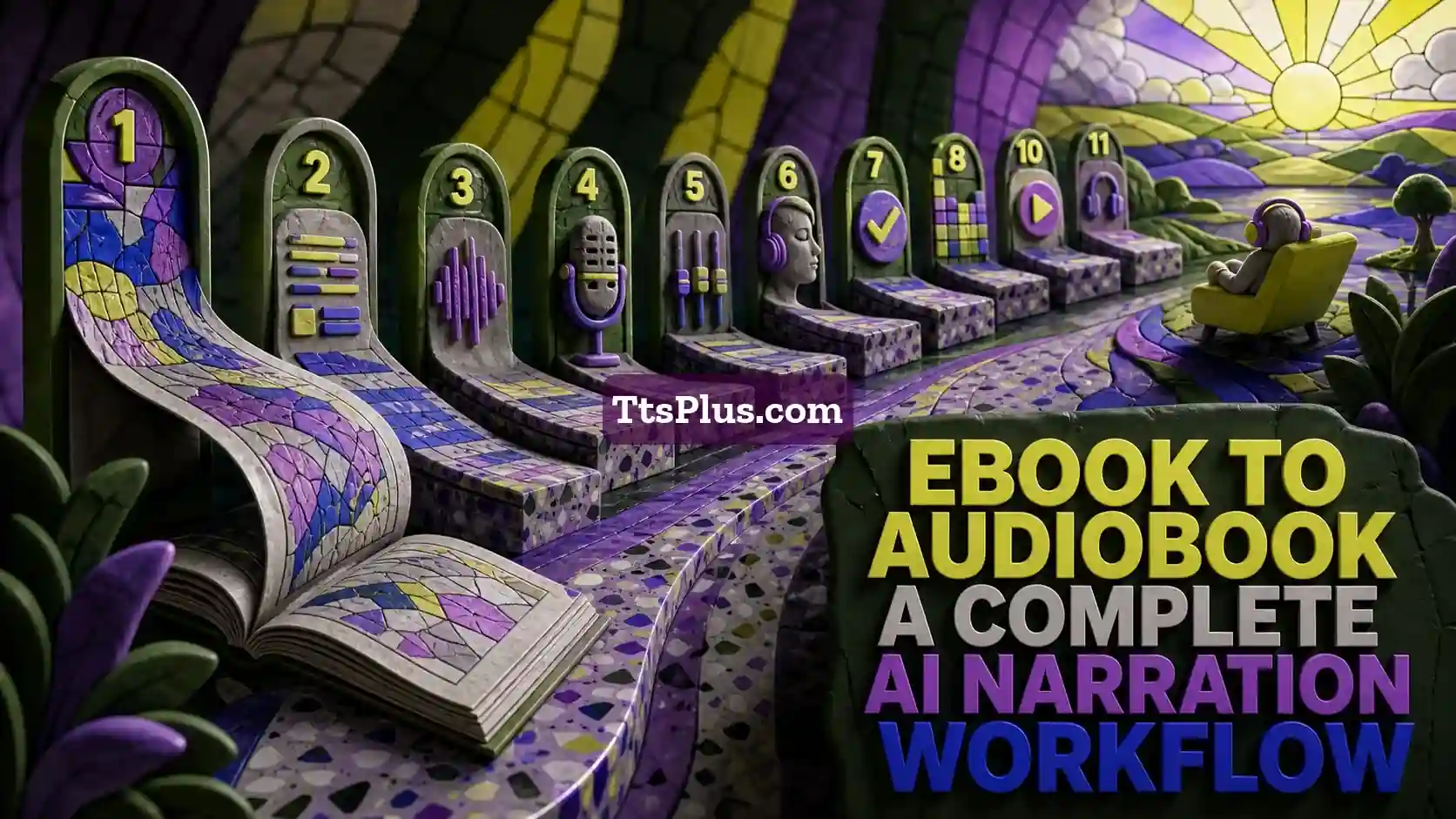 Ebook to Audiobook: A Complete AI Narration Workflow — TtsPlus guide illustration