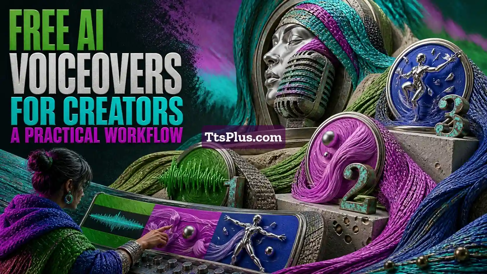 Free AI Voiceovers for Creators: A Practical Workflow — TtsPlus guide illustration