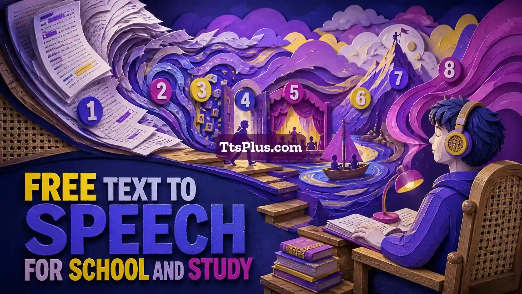 Free Text to Speech for School and Study — TtsPlus guide illustration