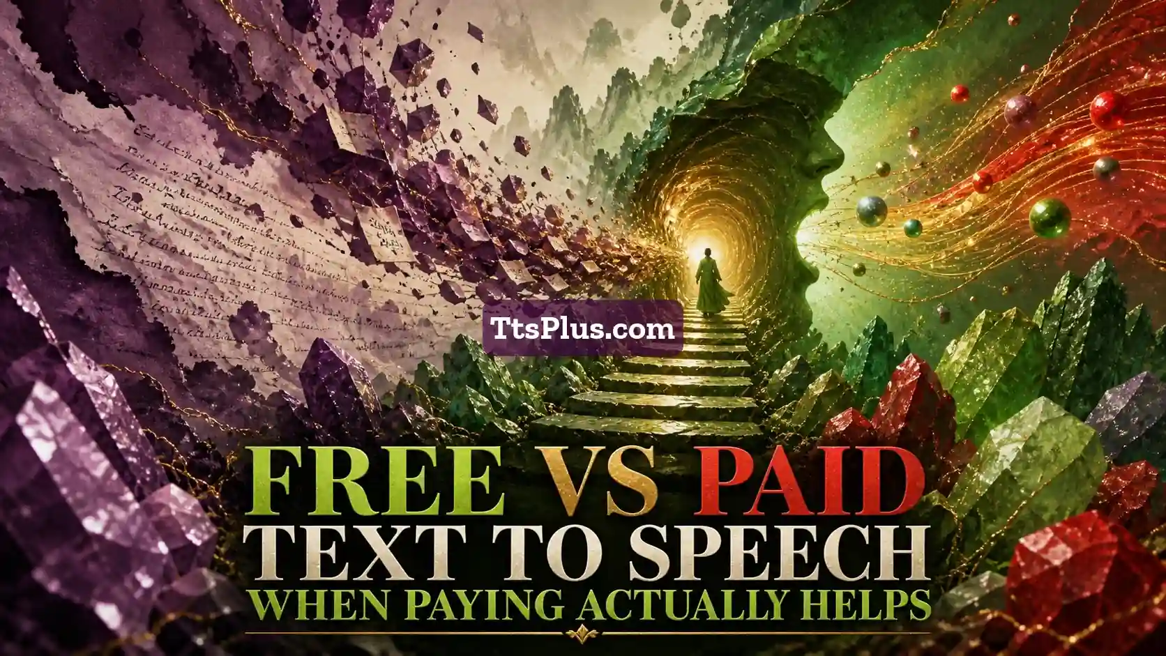 Free vs Paid Text to Speech: When Paying Actually Helps — TtsPlus guide illustration