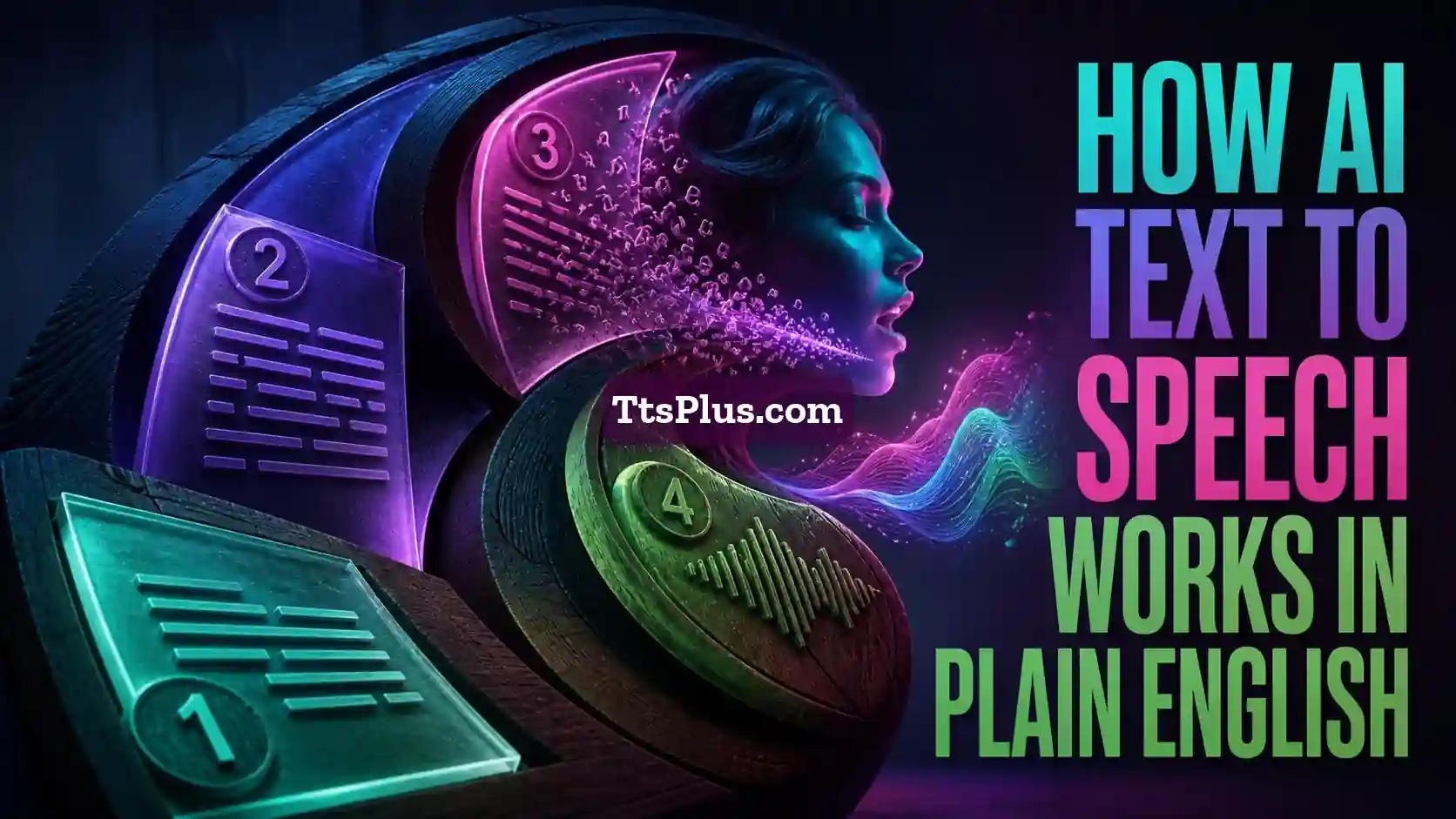 How AI Text to Speech Works in Plain English — TtsPlus guide illustration