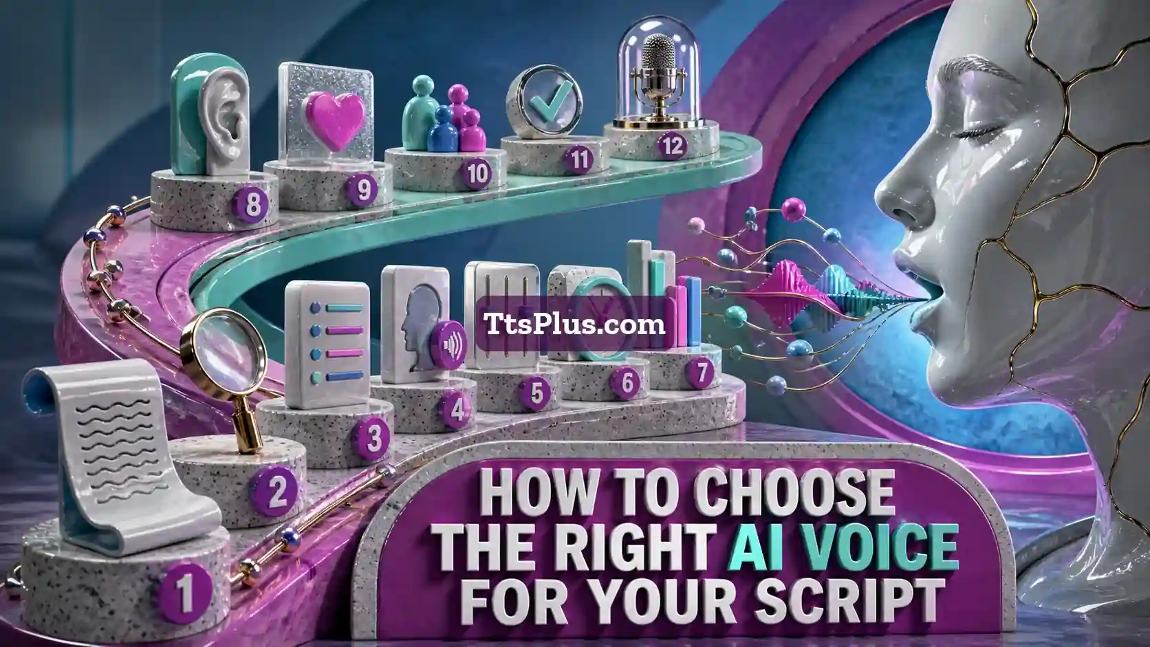 How to Choose the Right AI Voice for Your Script — TtsPlus guide illustration