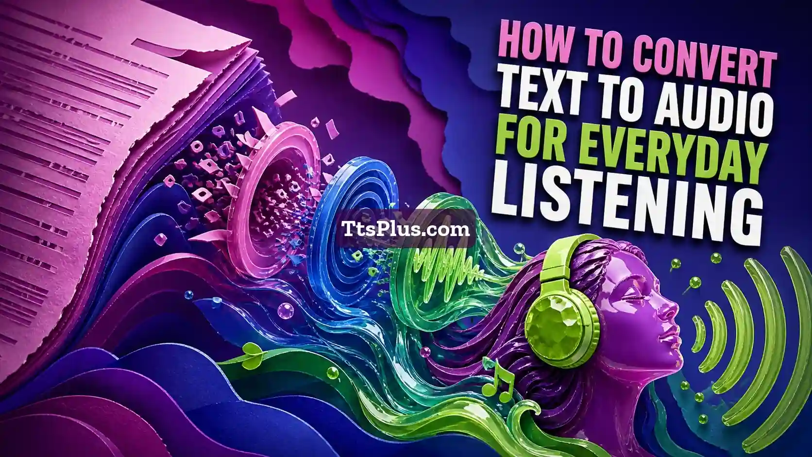 How to Convert Text to Audio for Everyday Listening — TtsPlus guide illustration