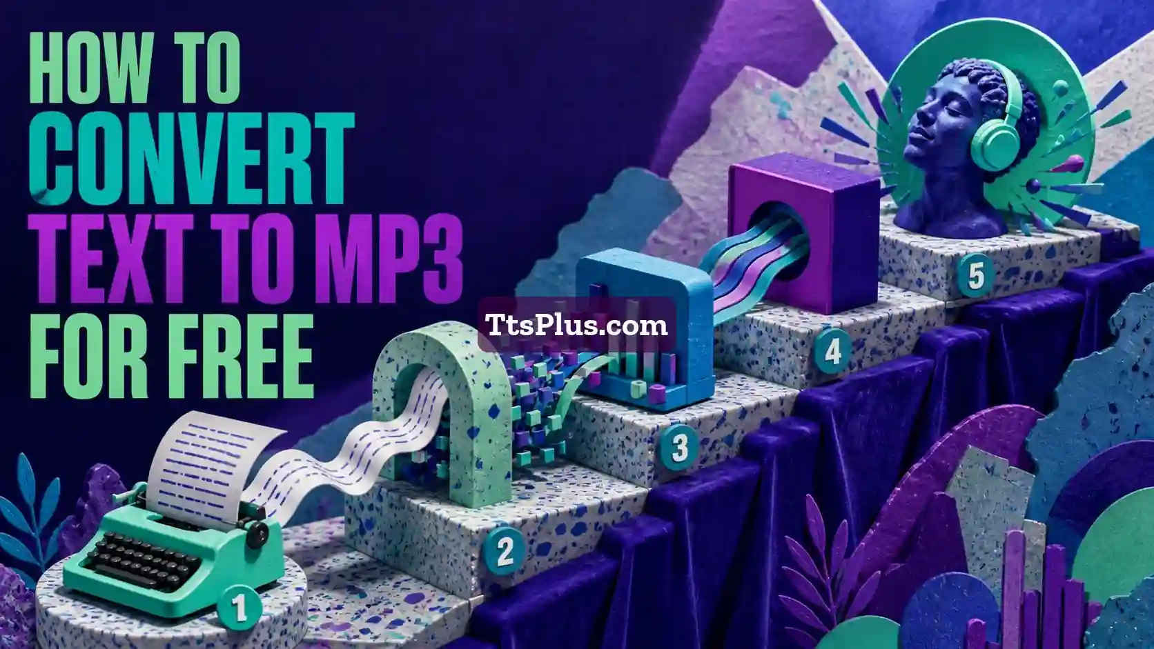 How to Convert Text to MP3 for Free — TtsPlus guide illustration