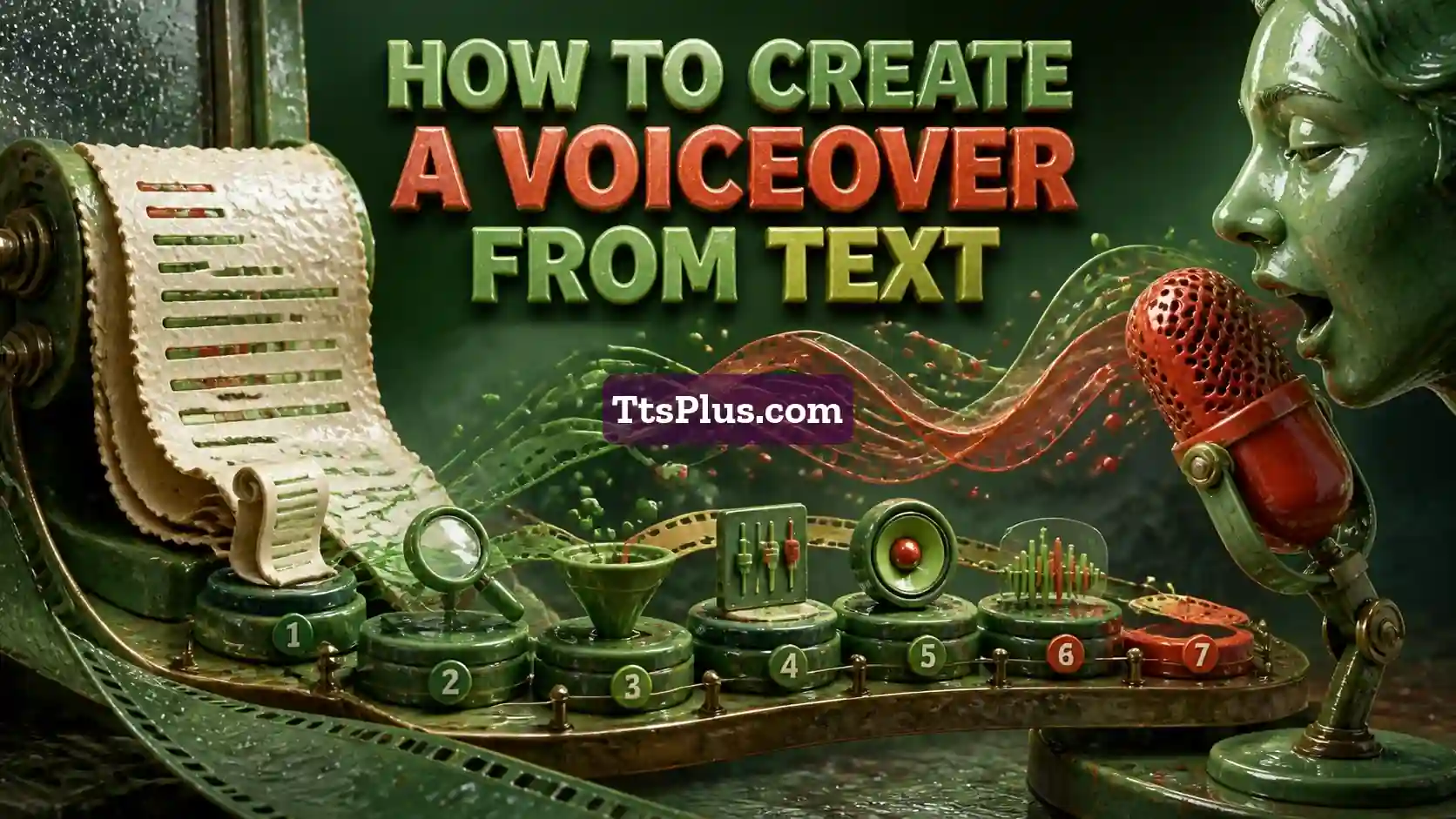 How to Create a Voiceover from Text — TtsPlus guide illustration