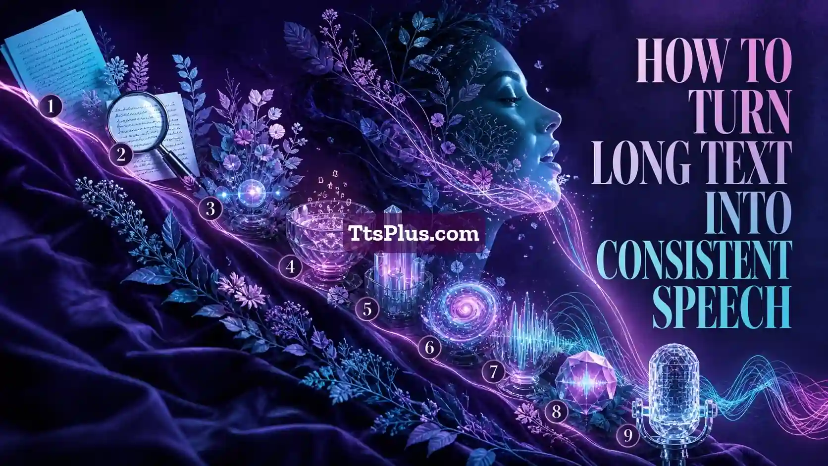 How to Turn Long Text into Consistent Speech — TtsPlus guide illustration