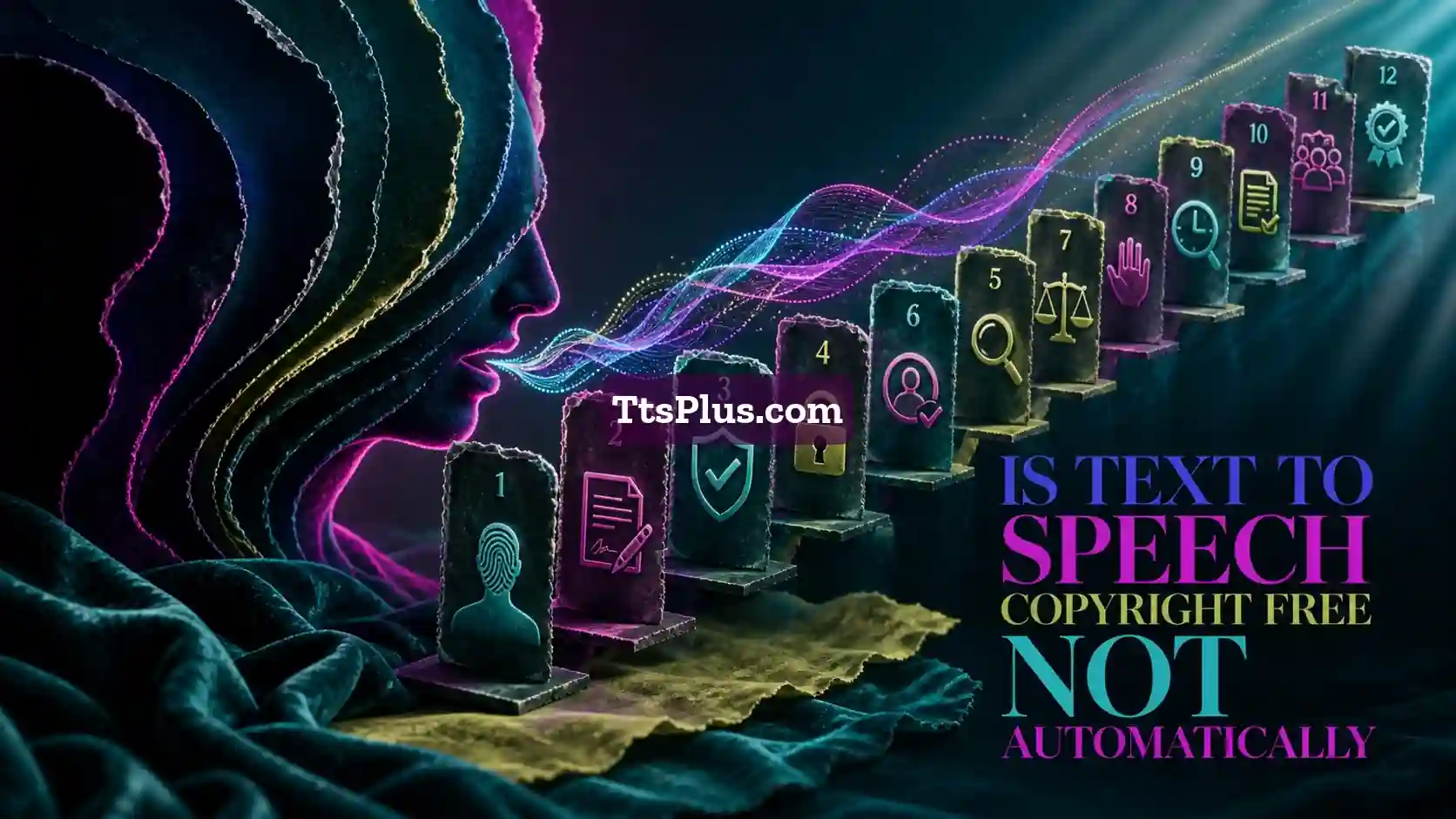 Is Text to Speech Copyright Free? Not Automatically — TtsPlus guide illustration