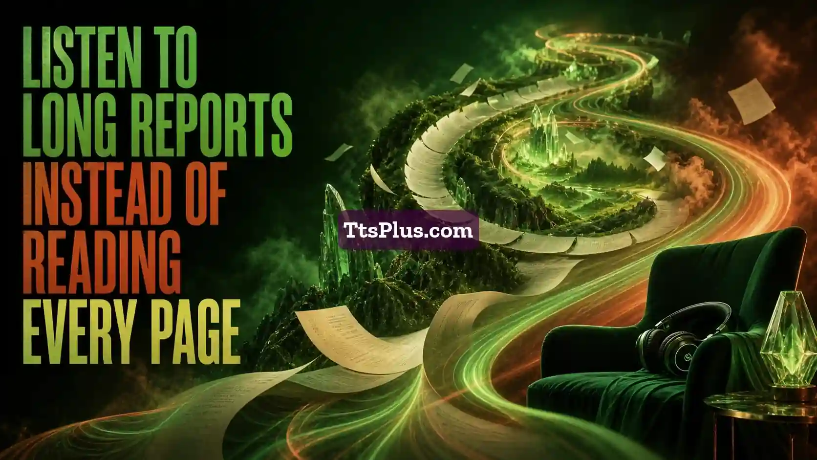 Listen to Long Reports Instead of Reading Every Page — TtsPlus guide illustration