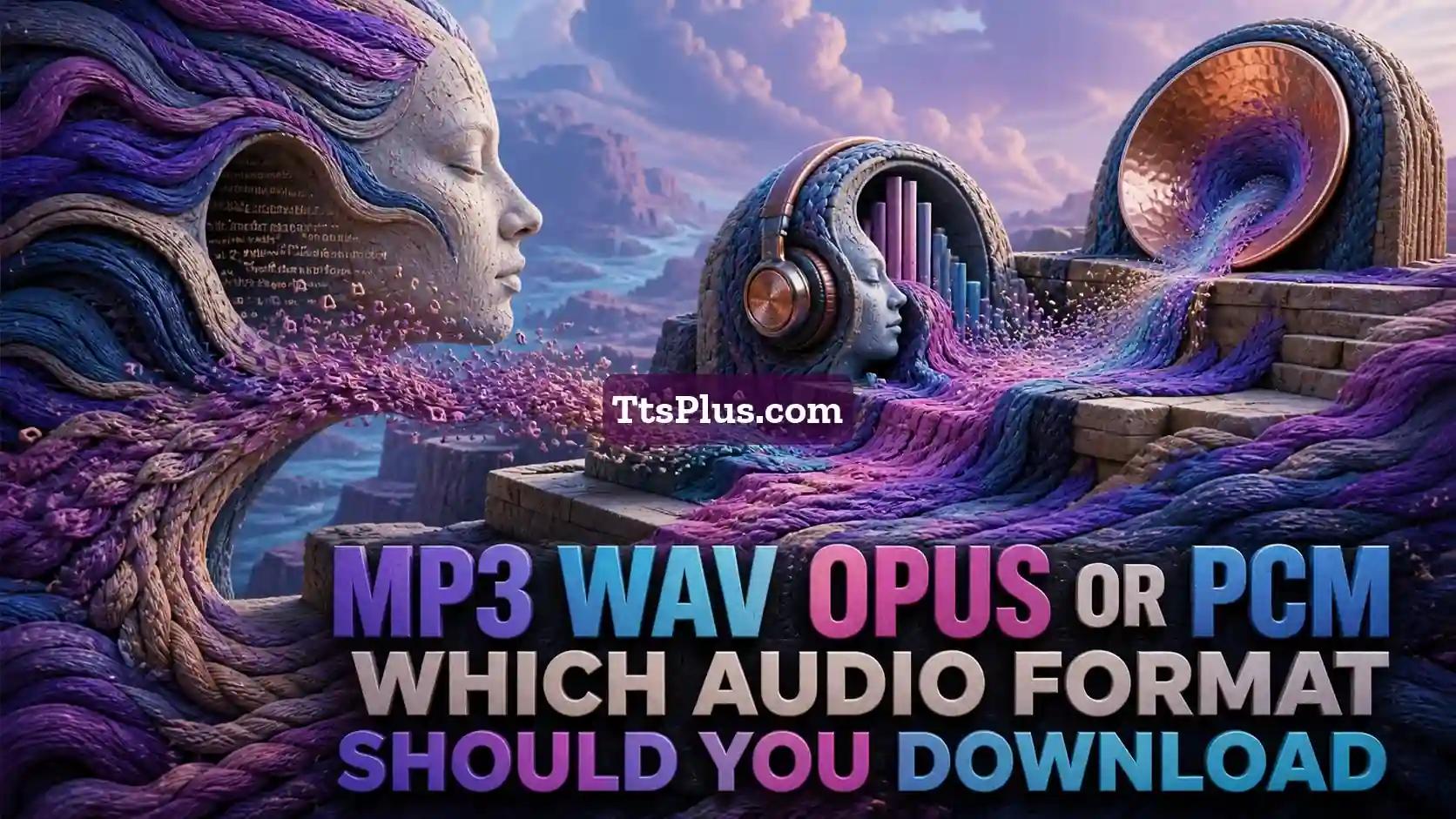 MP3, WAV, Opus or PCM: Which Audio Format Should You Download? — TtsPlus guide illustration