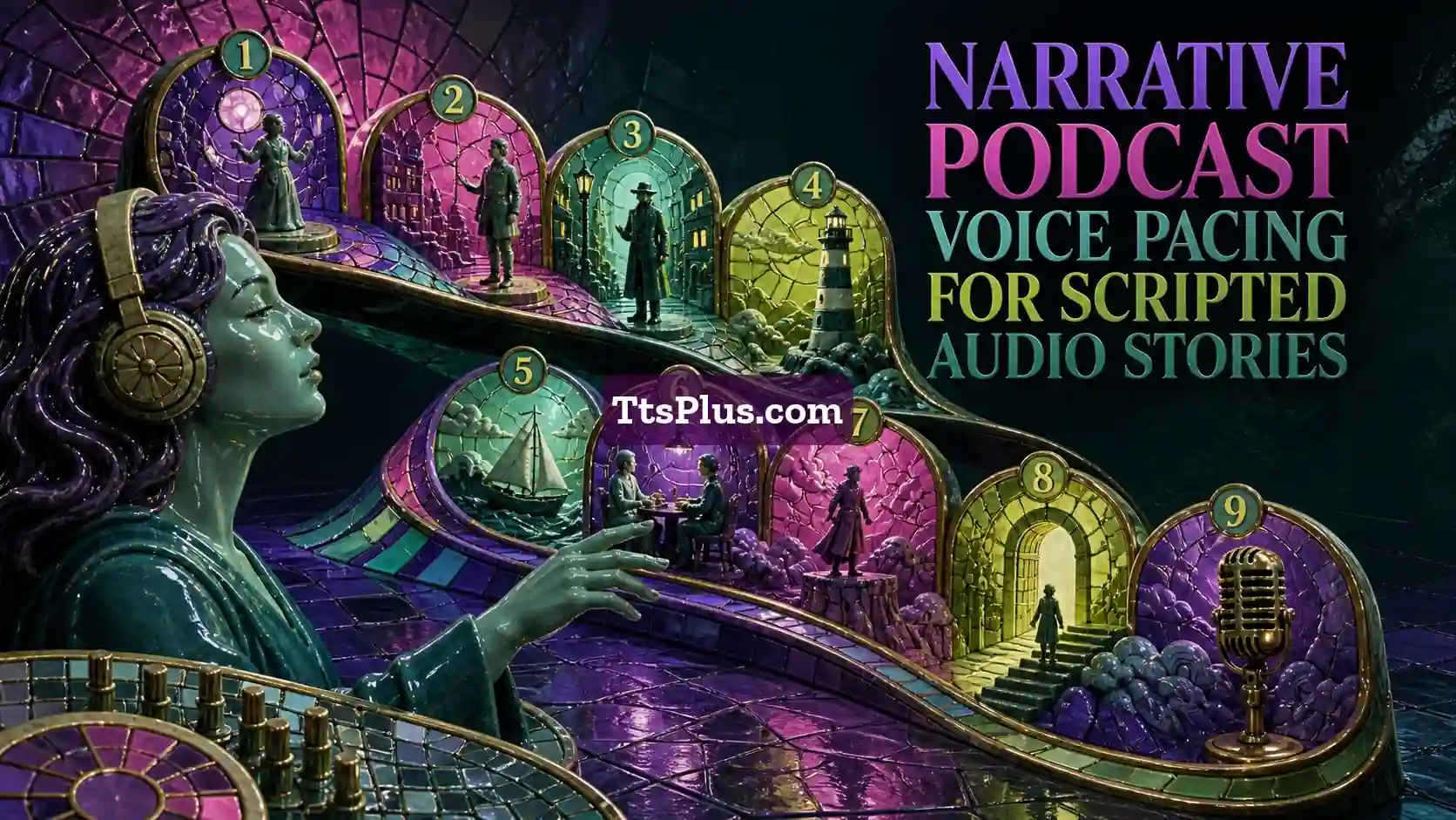 Narrative Podcast Voice: Pacing for Scripted Audio Stories — TtsPlus guide illustration