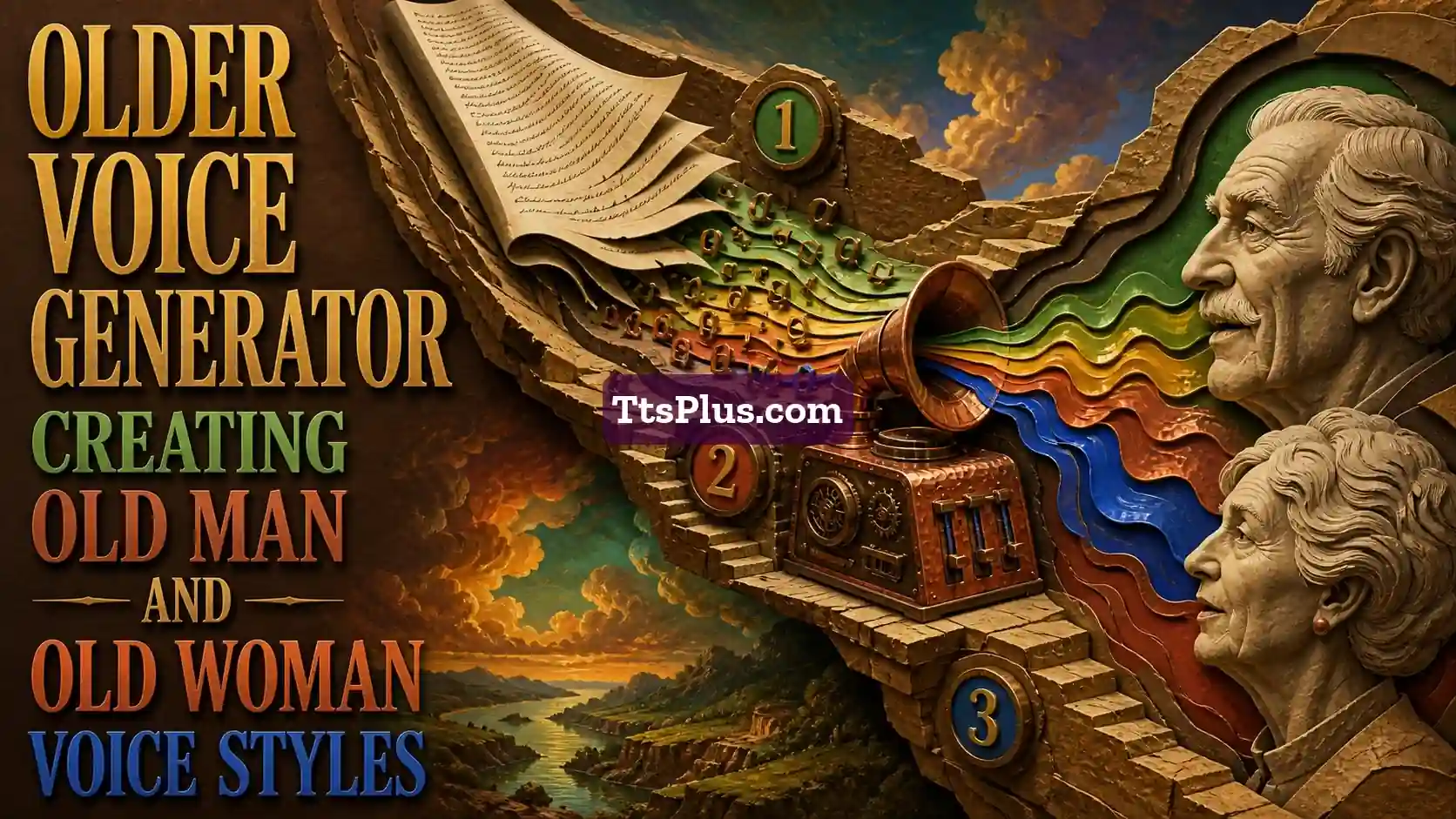 Older Voice Generator: Creating Old Man and Old Woman Voice Styles — TtsPlus guide illustration