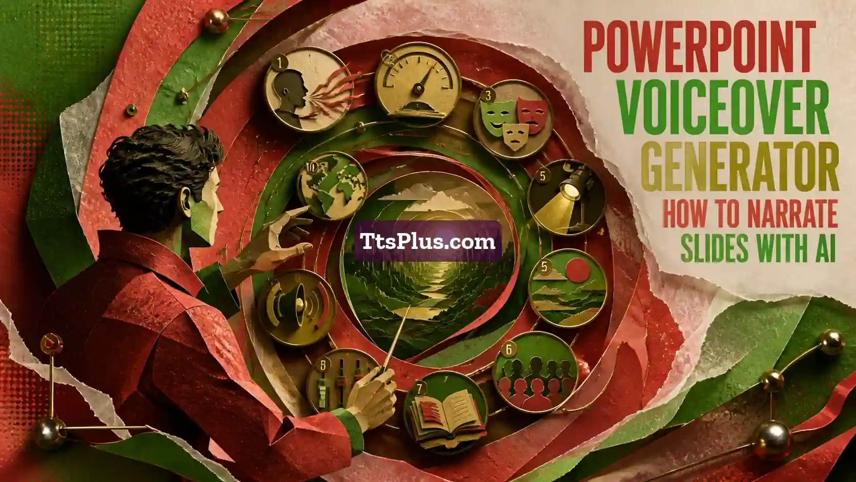PowerPoint Voiceover Generator: How to Narrate Slides with AI — TtsPlus guide illustration