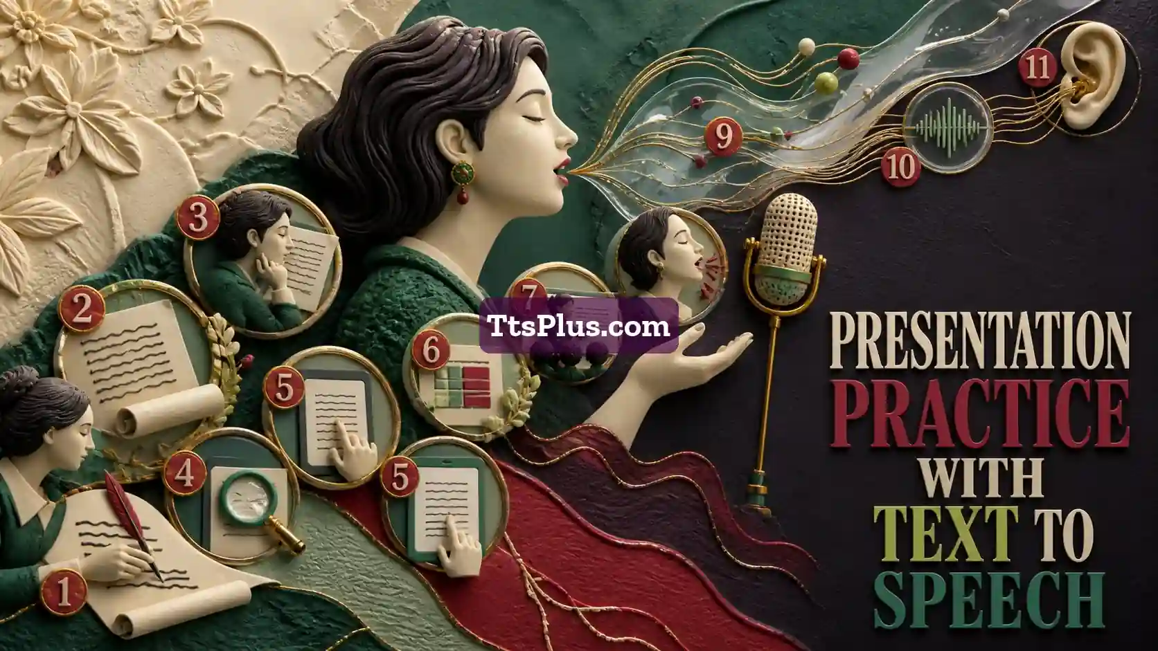 Presentation Practice with Text to Speech — TtsPlus guide illustration