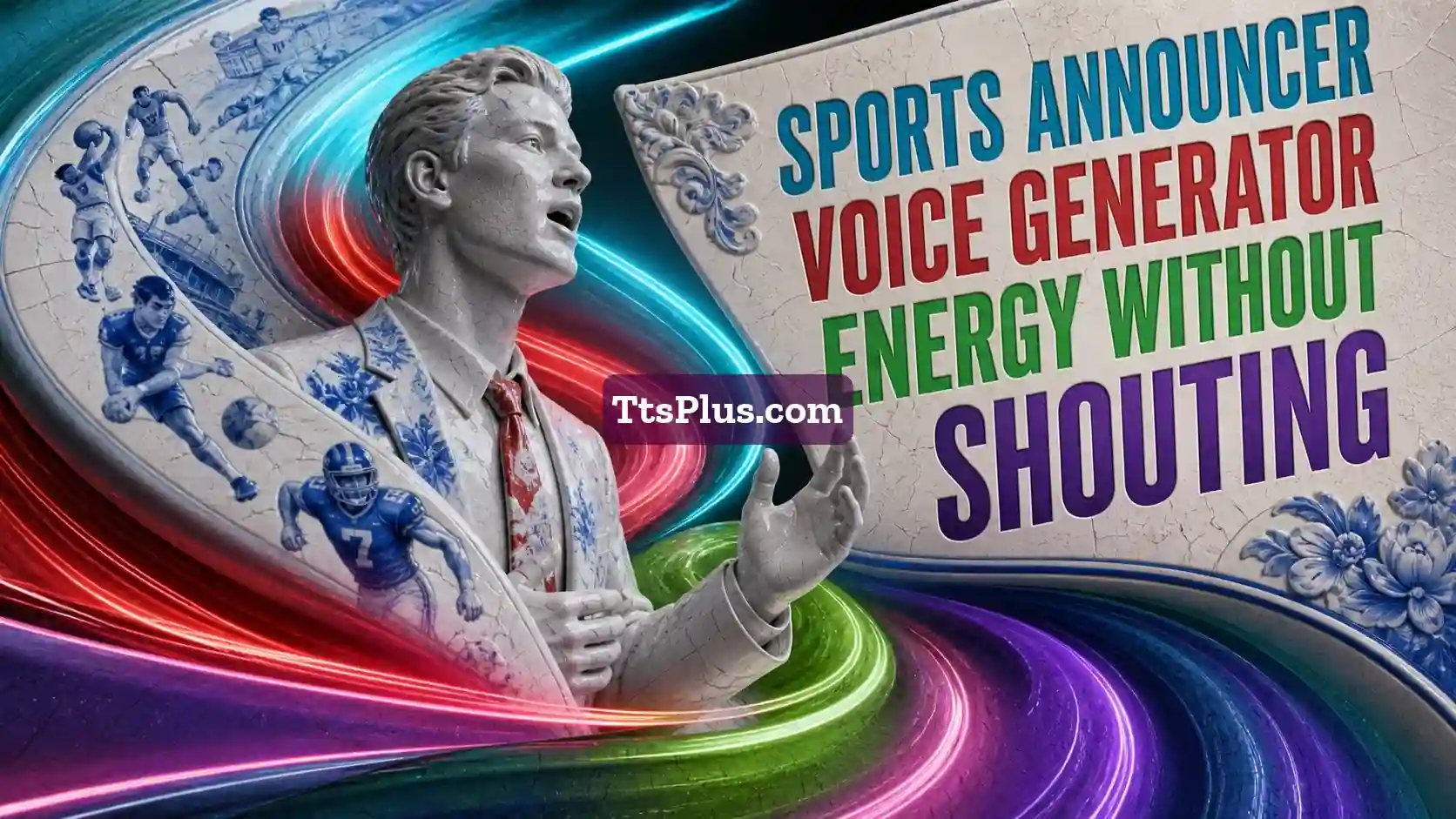 Sports Announcer Voice Generator: Energy Without Shouting — TtsPlus guide illustration