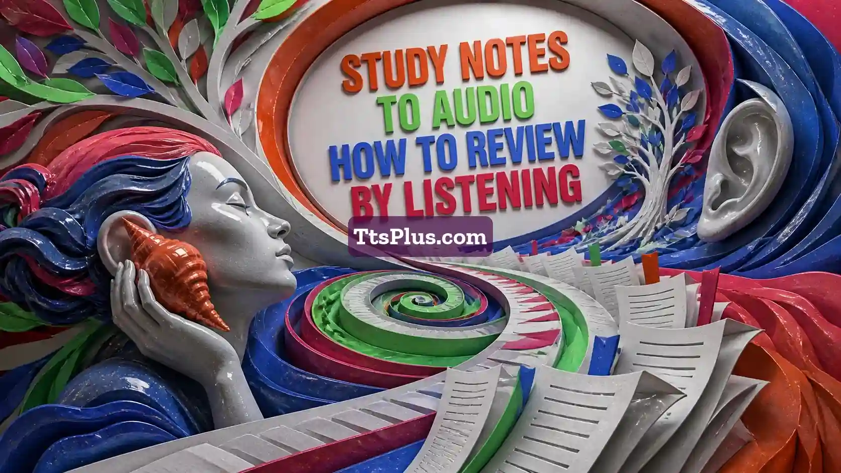 Study Notes to Audio: How to Review by Listening — TtsPlus guide illustration