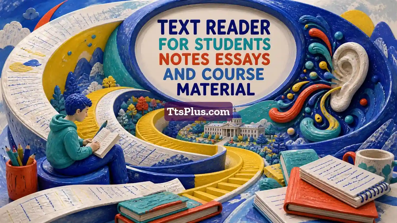 Text Reader for Students: Notes, Essays and Course Material — TtsPlus guide illustration