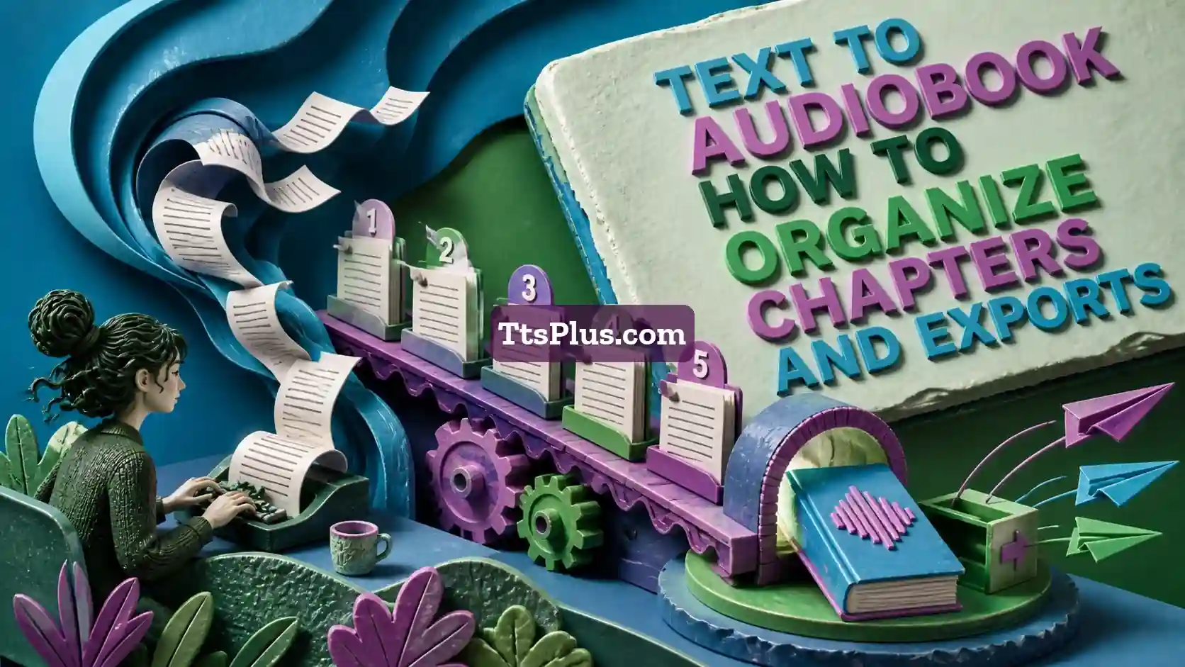 Text to Audiobook: How to Organize Chapters and Exports — TtsPlus guide illustration