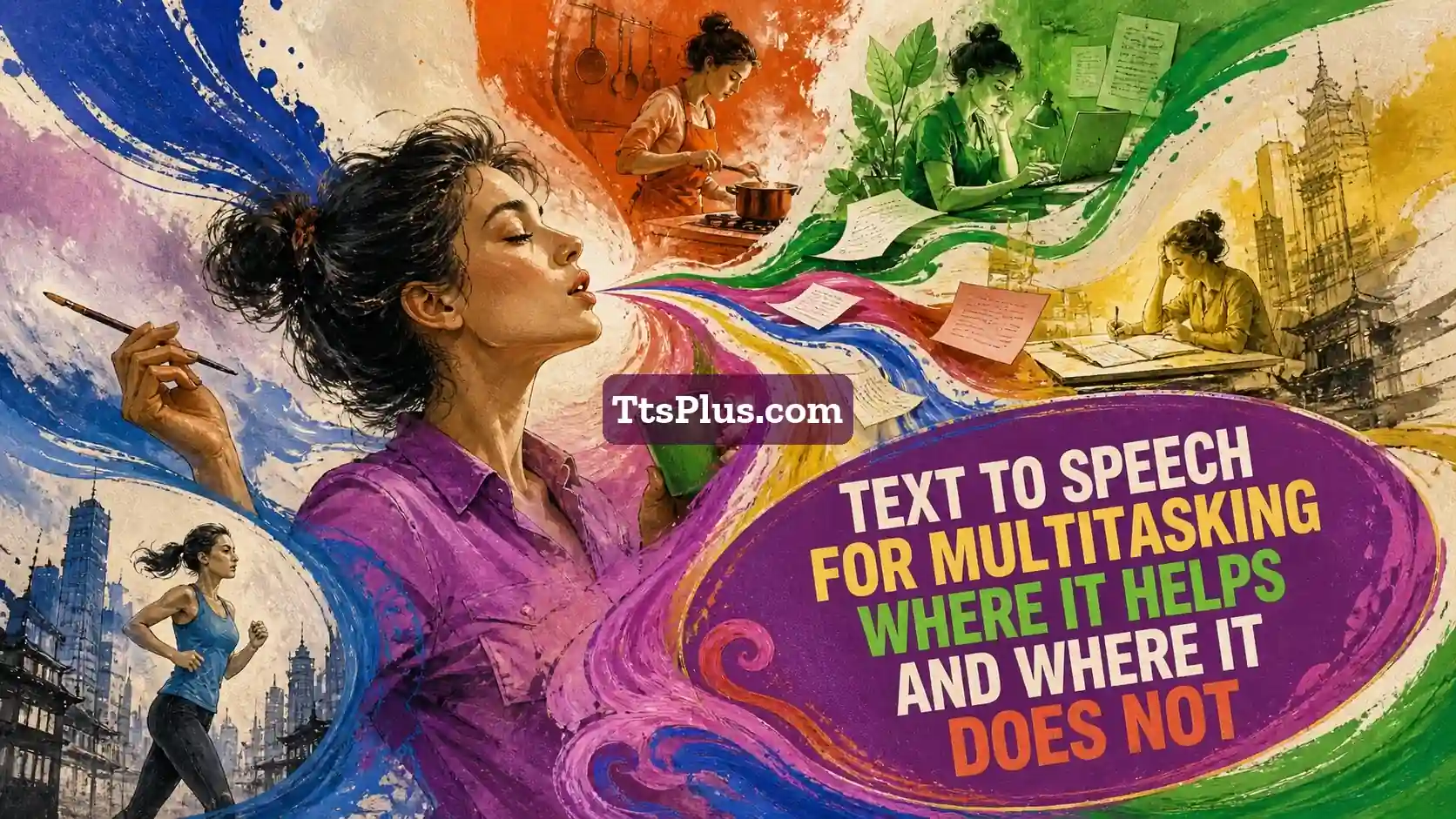 Text to Speech for Multitasking: Where It Helps and Where It Does Not — TtsPlus guide illustration