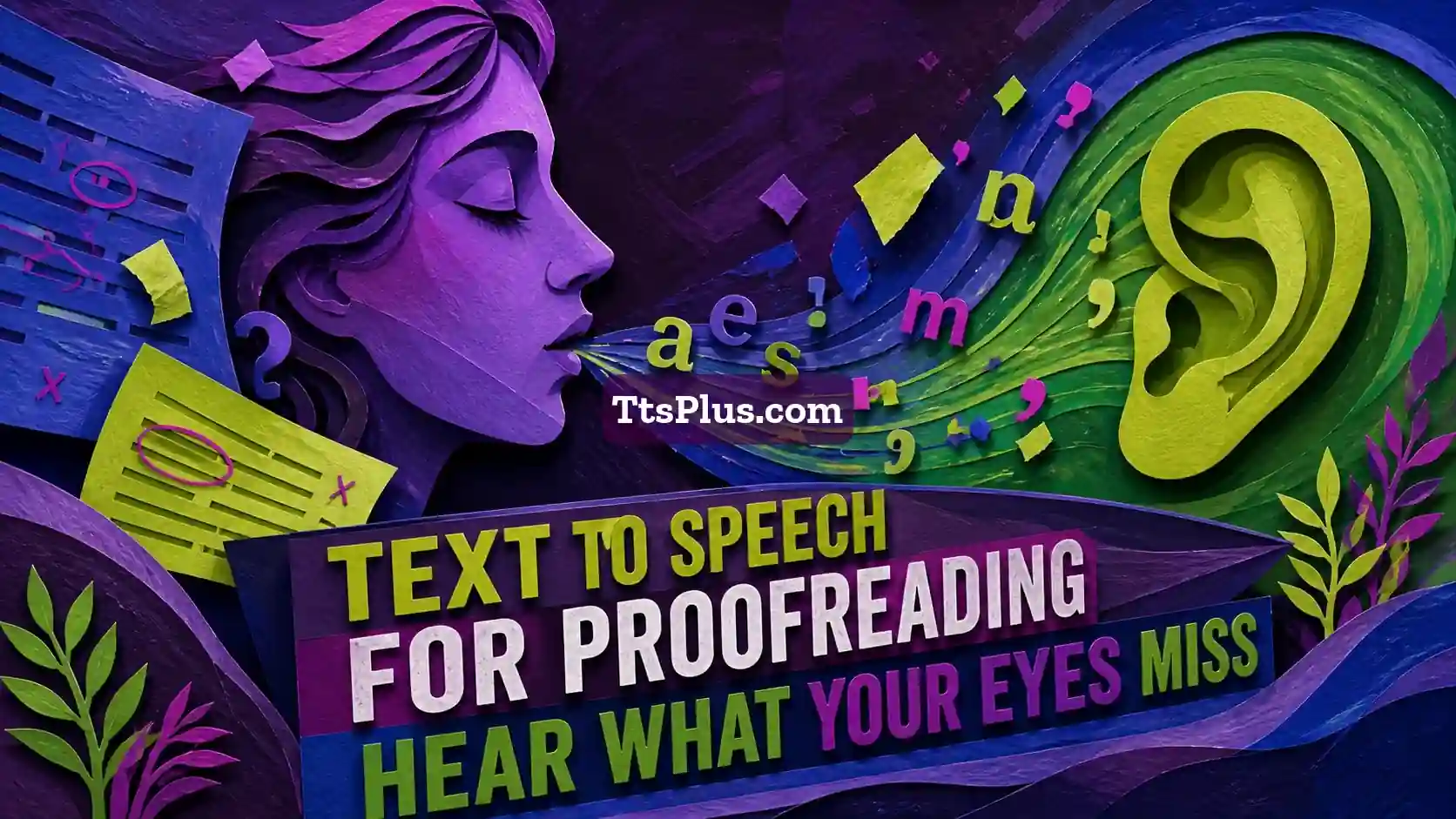 Text to Speech for Proofreading: Hear What Your Eyes Miss — TtsPlus guide illustration