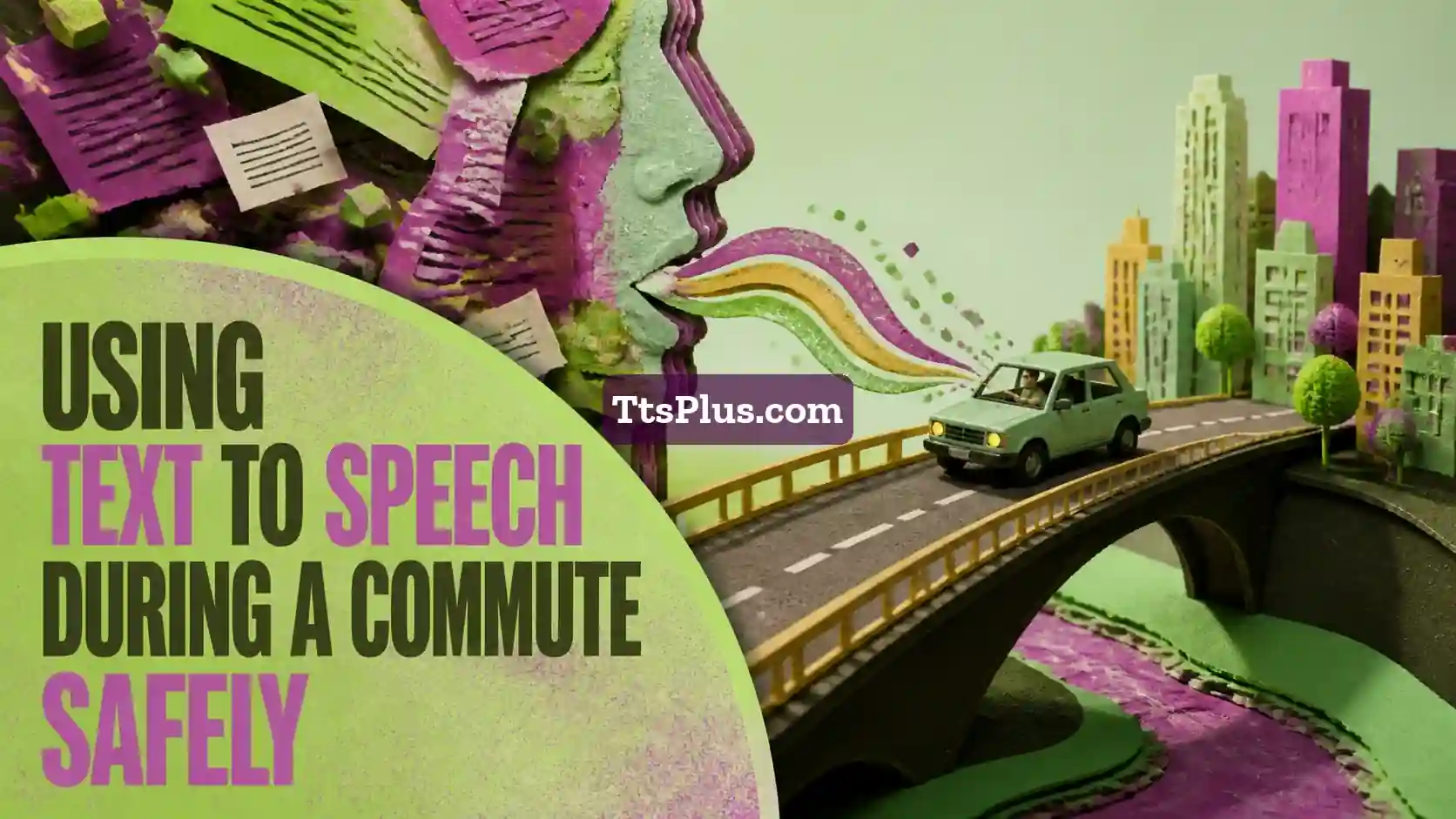 Using Text to Speech During a Commute Safely — TtsPlus guide illustration